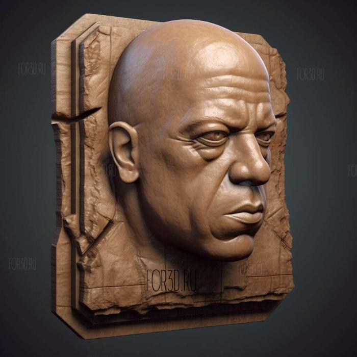 Vin Diesel head 1 stl model for CNC